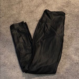 Black leather leggings